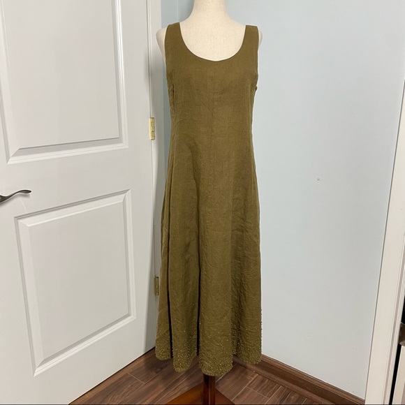 100% Linen A line Midi dress - Picture 8 of 14